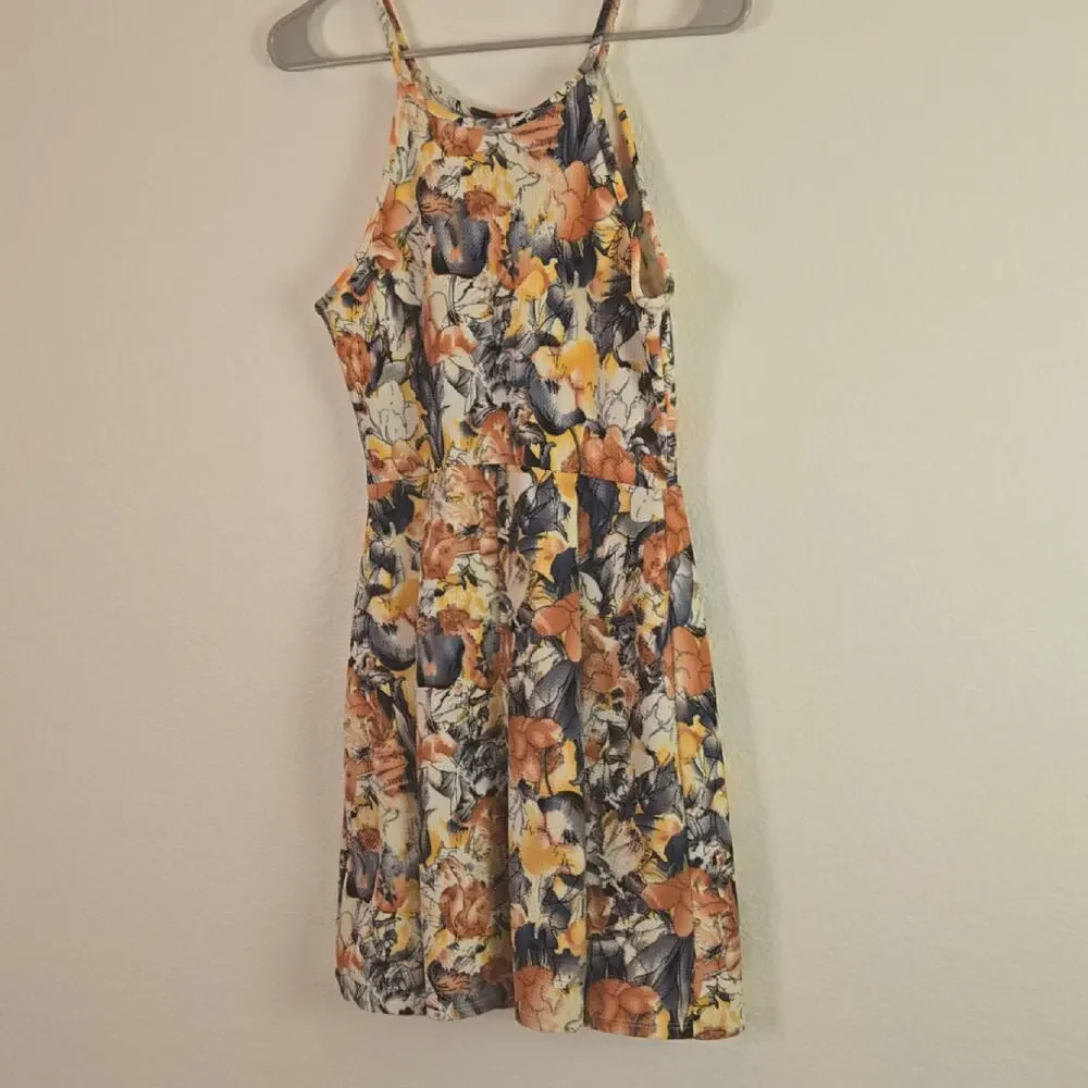 Soprano Floral Halter Skater Dress Women’s Medium Fit & Flare